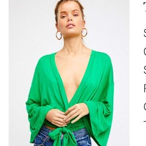 Free people boho green top